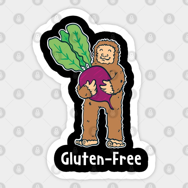 Gluten Free Diet - Big Foot Carrying Beetroot Sticker by maxdax